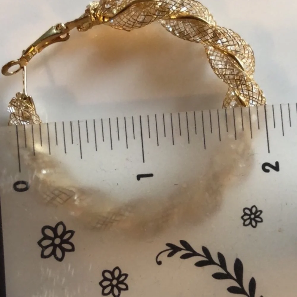 Spiral twist hoop earrings for pierced ears